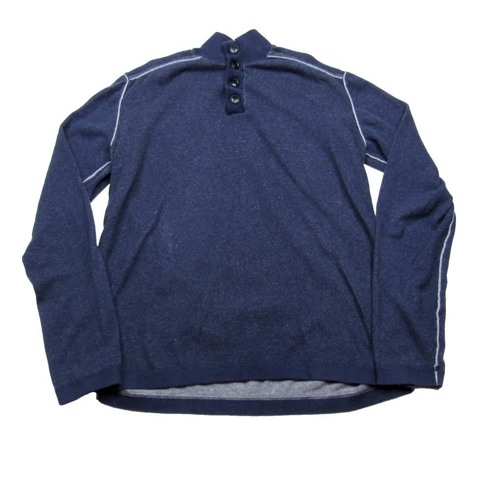 Sundance Mens Highland Stitch Henley Sweater Size XL Blue